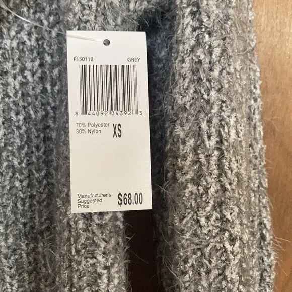 Last Call❌🌹$22ifbundle2 Premise soft cowlneck ribbed grey sweater w stretch  XS - Picture 9 of 14